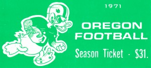 1971_College_Football_Oregon Season Ticket_College Ticket Stub Collection